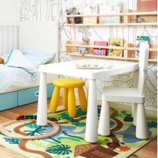 Сучасний дитячий стіл IKEA, Дитячі стіл і стілець незамінні, Пластиковий дитячий столик, Столик для дітей ігровий, XBE