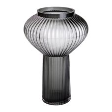 Скляна ваза 30 см сіра HP-1718