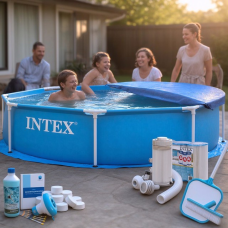 Басейн для дітей каркасний (244x51см) Intex, Каркасний басейн для заміського будинку, Каркасний басейн посилений, XBE
