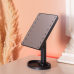 Дзеркало косметичне 21х16 см 16 LED Чорне HP-10-3AB