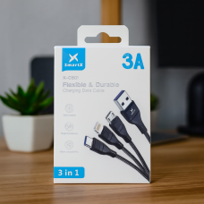 Кабель універсальний lightning micro usb type c для заряджання телефона, дріт для передавання даних шнур багаторознімний 3в1
