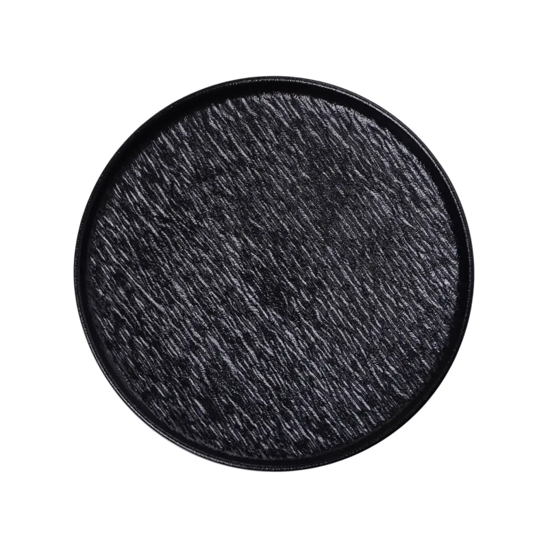 Тарілка порцелянова обідня скандинавський стиль текстури каменю посуду horeca для закусок основних страв десертів Чорна Тарілка порцелянова обідня скандинавський стиль текстури каменю посуду horeca для закусок основних страв десертів Чорна