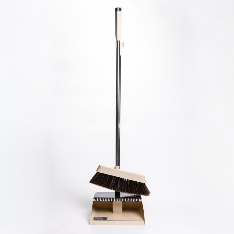 Комплект для прибирання віник з совком, бежевий Household Cleaning Products HP-35015-10BE