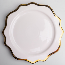 Тарілка сервірувальна порцелянова Antique White 25 см Yiwu HKPP-10