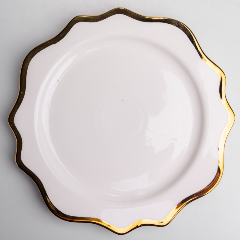 Блюдо сервірувальне порцелянове Antique White 30 см Yiwu HKPP-12