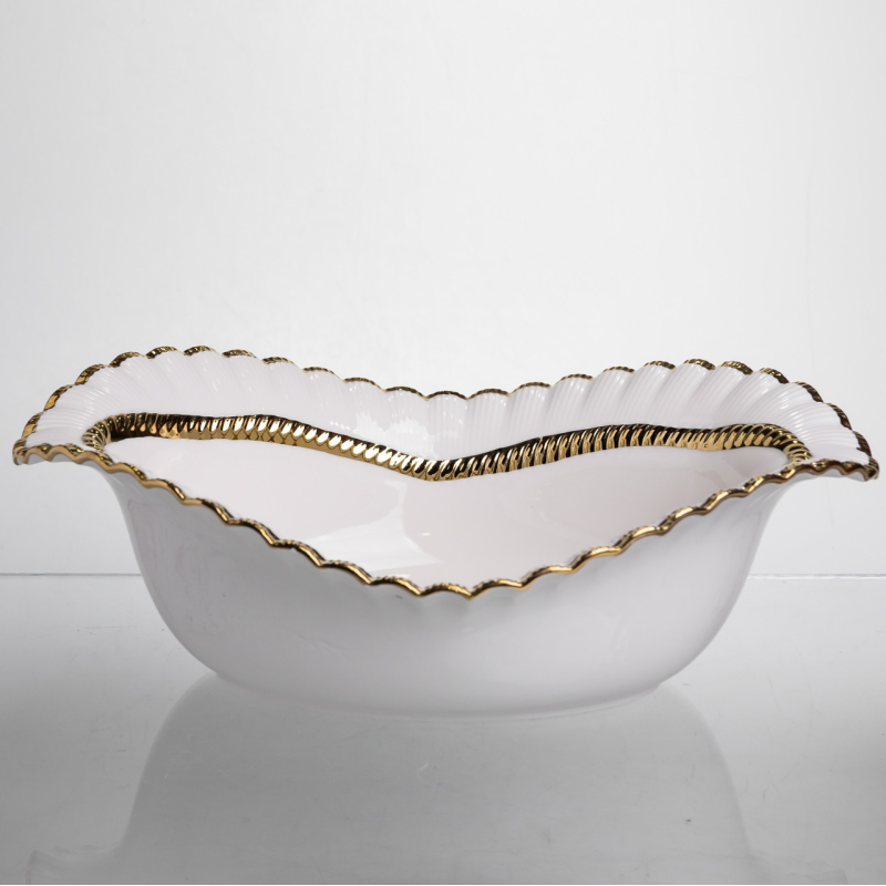 Салатниця порцелянова Sofia Gold 31 см Yiwu AP-23-1 Салатниця порцелянова Sofia Gold 31 см Yiwu AP-23-1