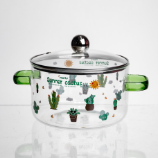 Каструля з боросилікатного скла Summer Cactus 1.8 л Yiwu HP-GP-37
