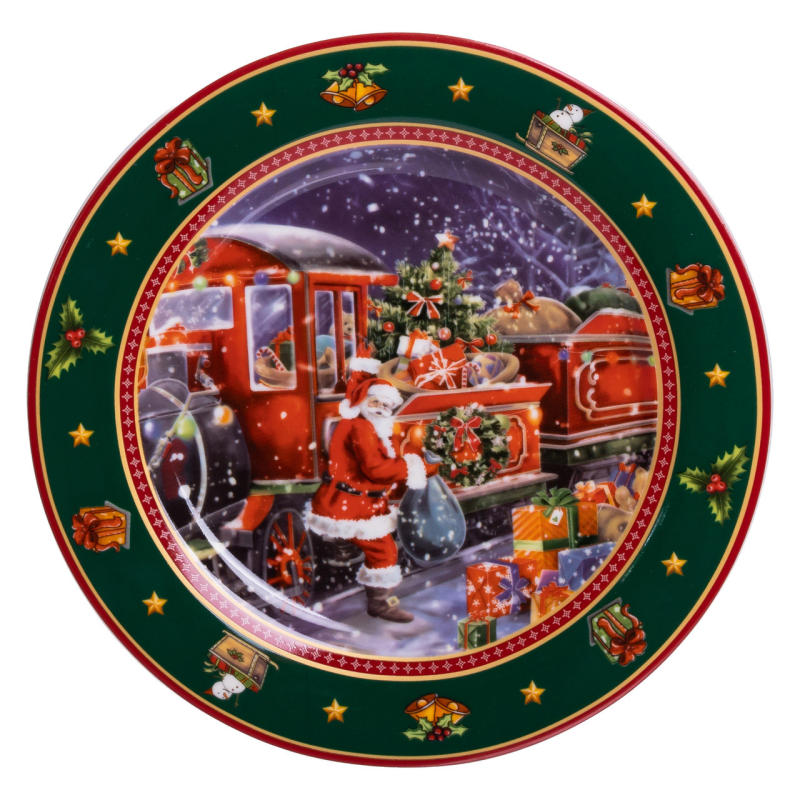 Набір новорічних тарілок порцелянових Santa  6 штук Yiwu HP-SDHK-7