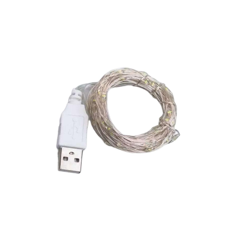 Гірлянда роса 20 метрів USB на 200 led світлодіодів крапля на білому дроті жовта USB200L20MWY Гірлянда роса 20 метрів USB на 200 led світлодіодів крапля на білому дроті жовта USB200L20MWY